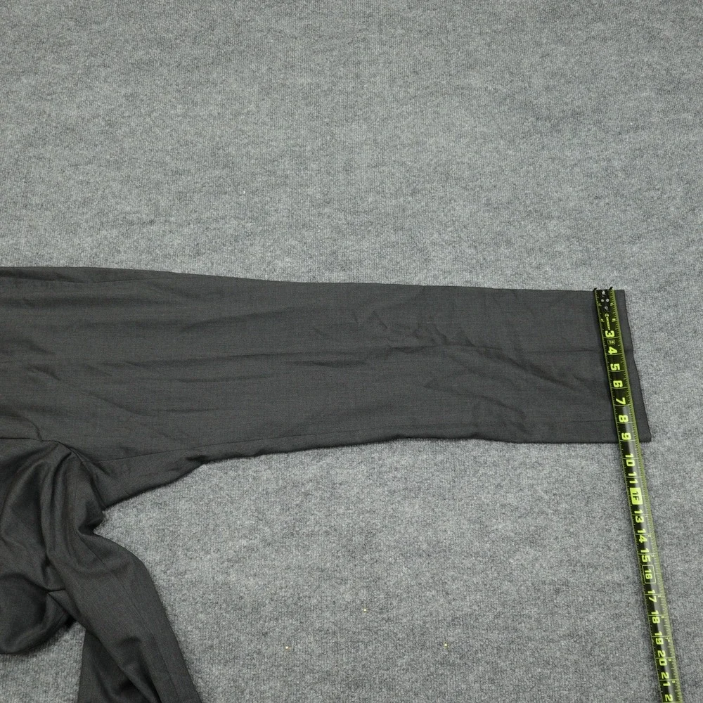 Zanella Todd Pants Mens 38 Grey 100% Virgin Wool Flat Front Made in Italy Dress
